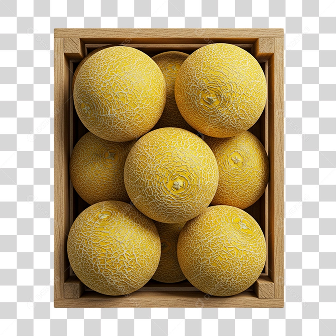 Caixa de Madeira com Kiwi PNG Transparente