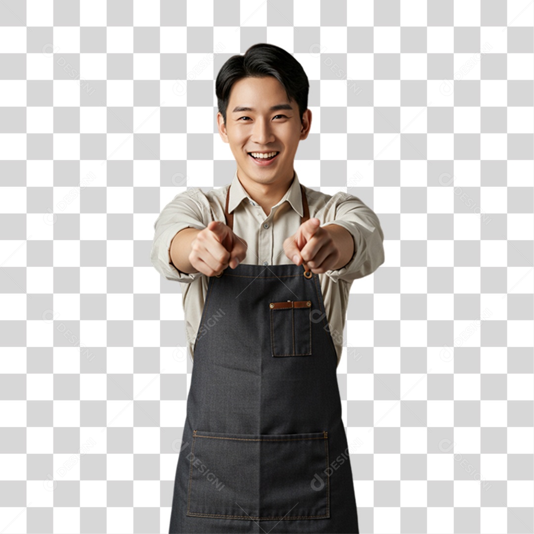 Homem Atendente Balconista PNG Transparente