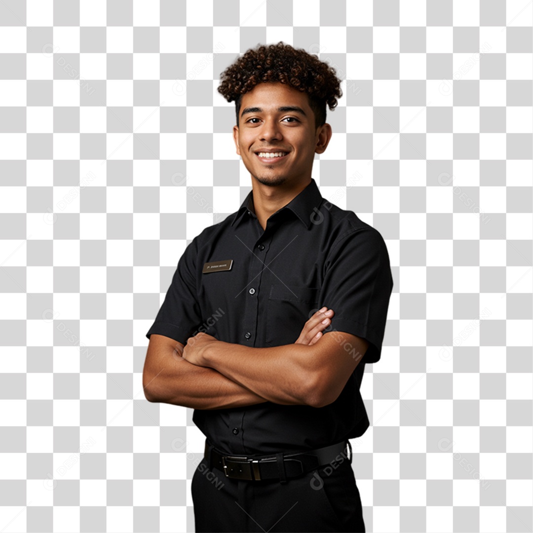 Homem Atendente Balconista PNG Transparente