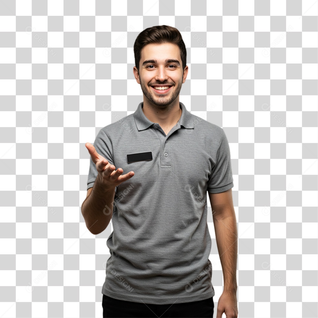 Homem Atendente Balconista PNG Transparente