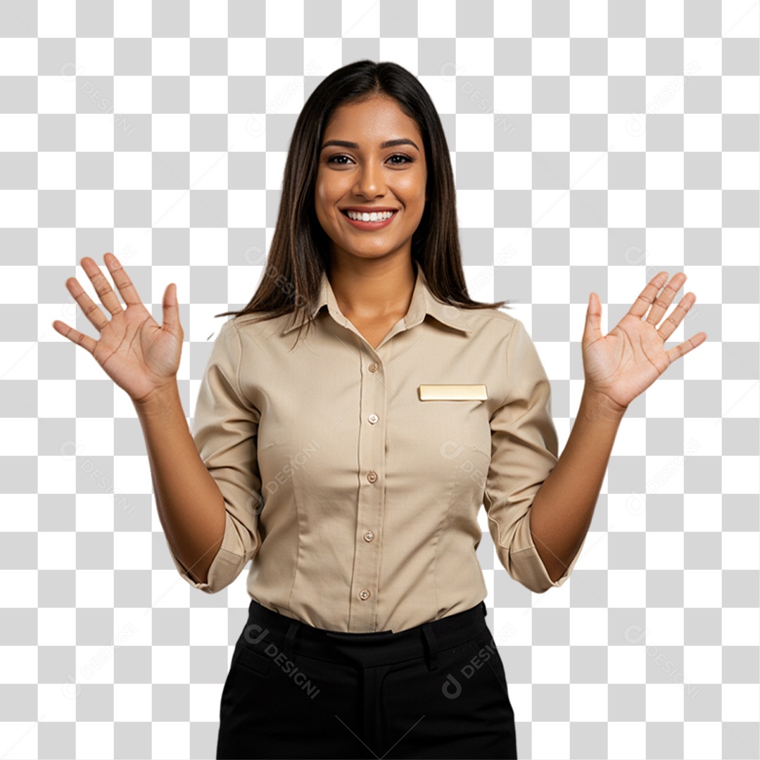 Mulher Atendente Balconista PNG Transparente