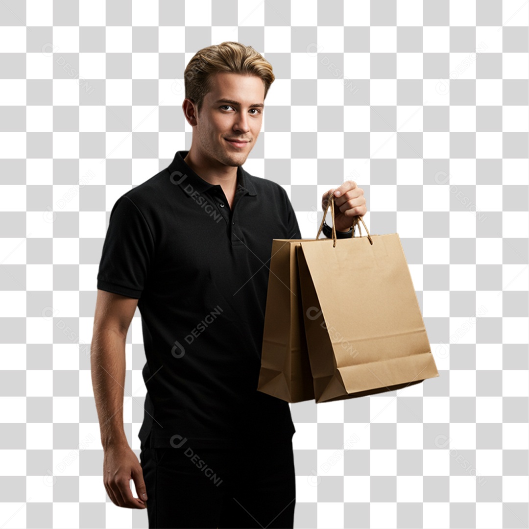 Homem Atendente Balconista PNG Transparente