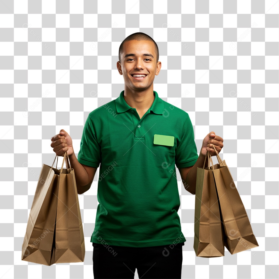 Homem Atendente Balconista PNG Transparente