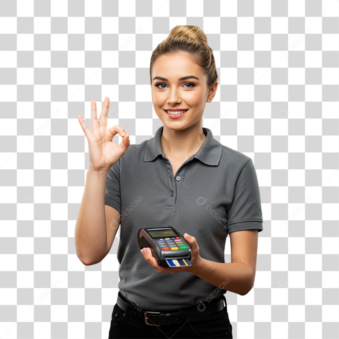 Mulher Atendente Balconista PNG Transparente