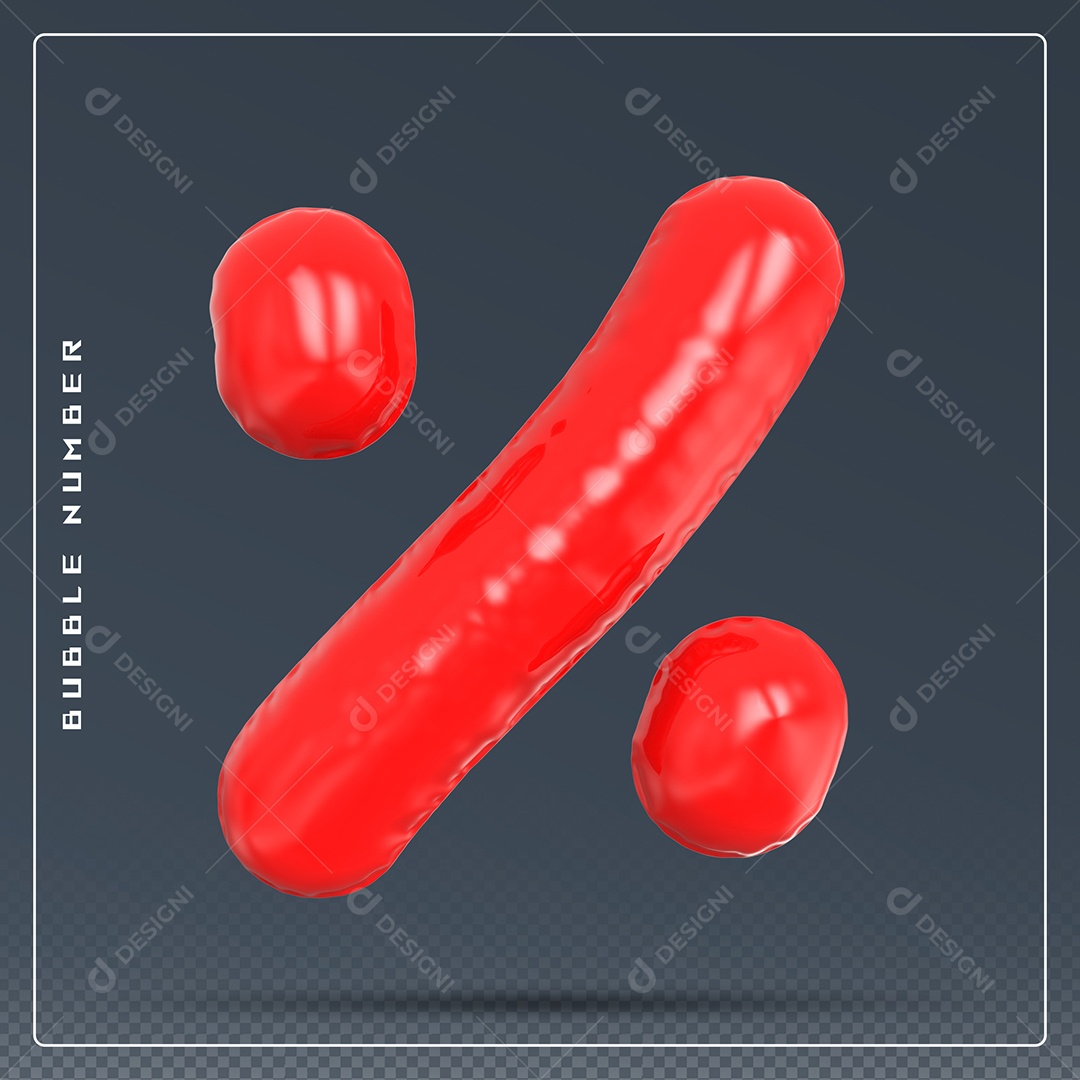 Símbolo 3D Vermelho De Porcentagem Para Composição PSD