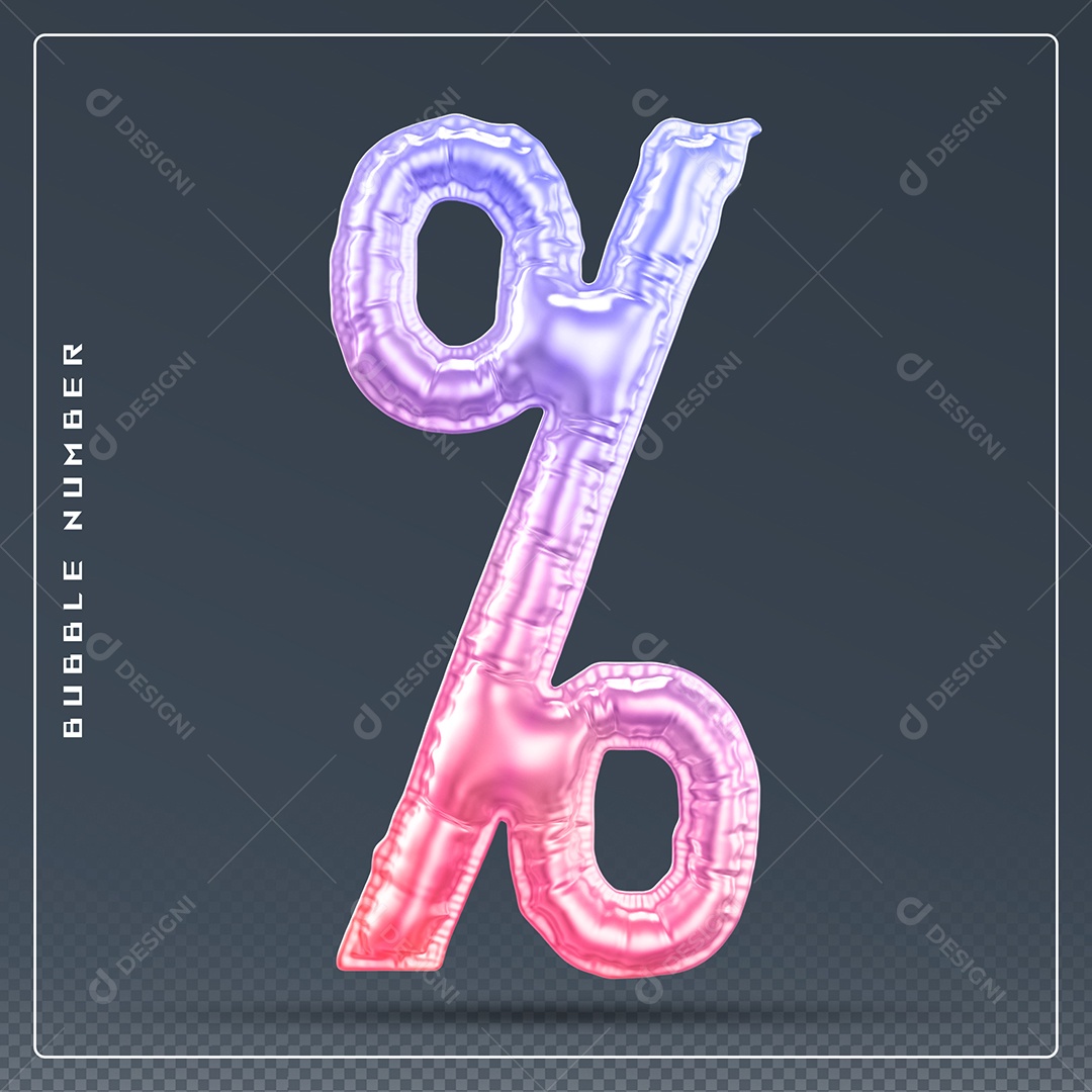 Símbolo 3D Colorido De Porcentagem Para Composição PSD