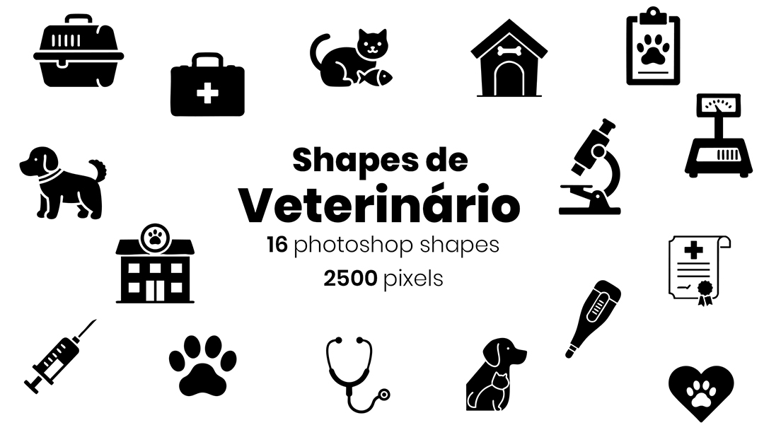 Conjunto de Ícones Veterinário Shapes CSH