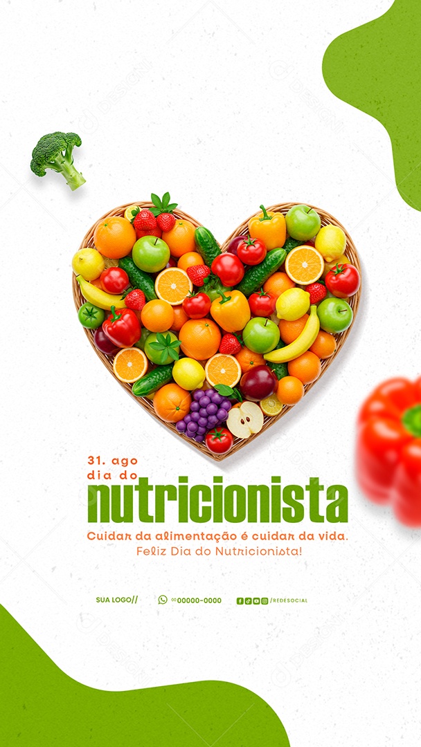 Story Dia Do Nutricionista 31 De Agosto Parabéns Social Media PSD Editável