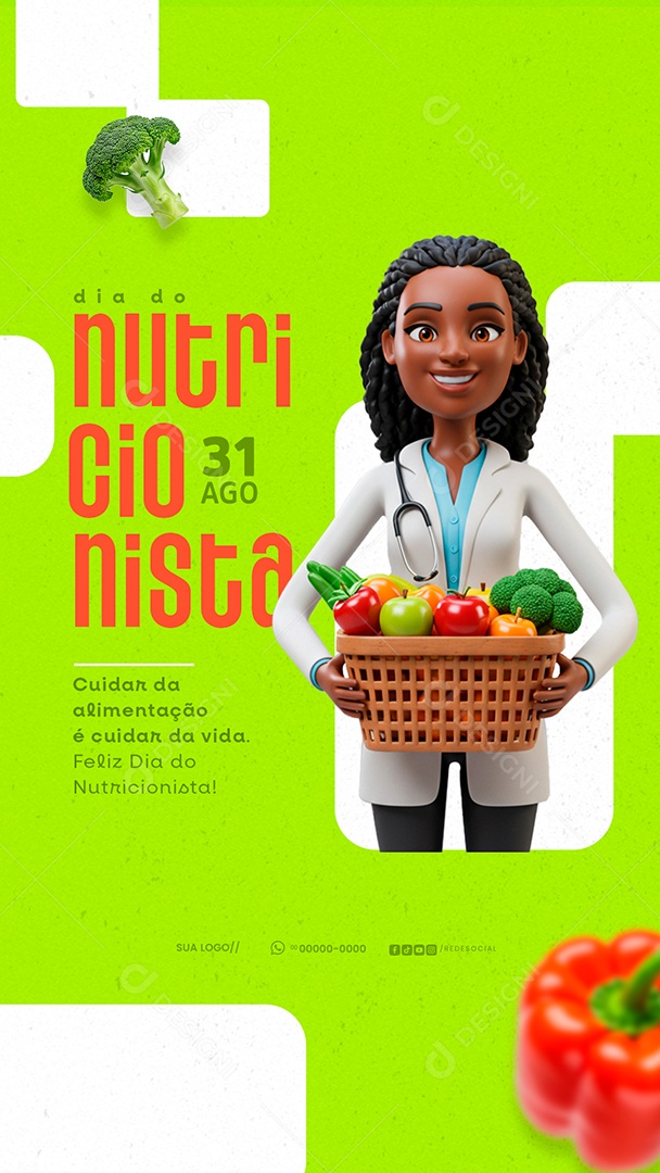 Story Dia Do Nutricionista 31 De Agosto Parabéns Social Media PSD Editável