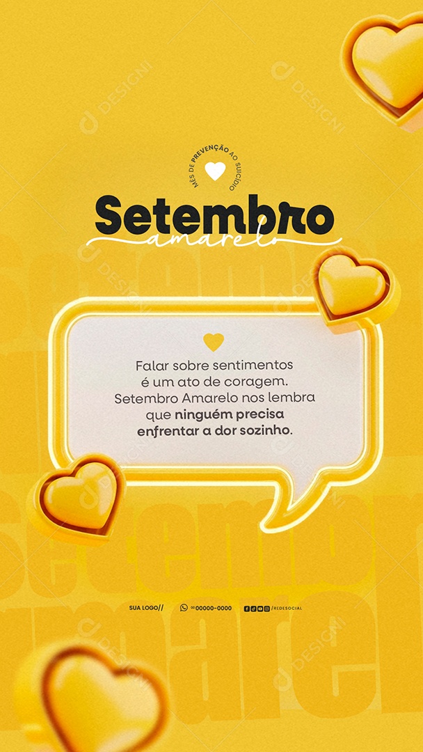 Story Setembro Amarelo Mês de Prevenção ao Suicídio Social Media PSD Editável