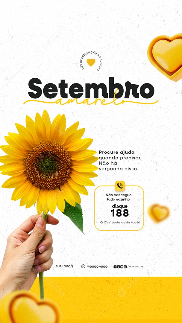 Story Setembro Amarelo Mês de Prevenção ao Suicídio Social Media PSD Editável