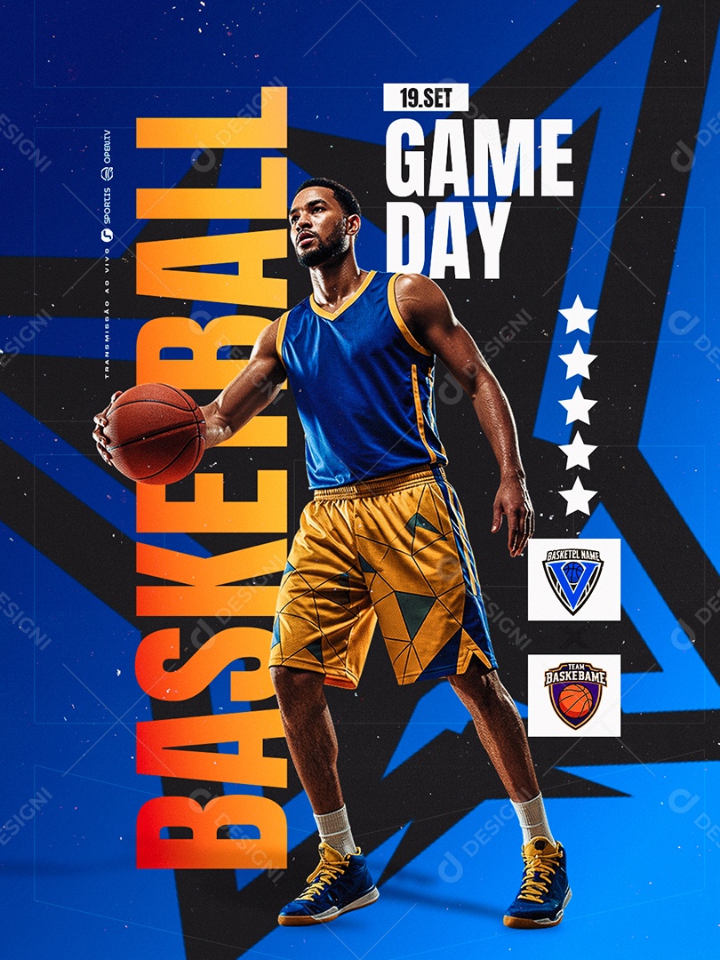 Basketball Game Day Social Media PSD Editável