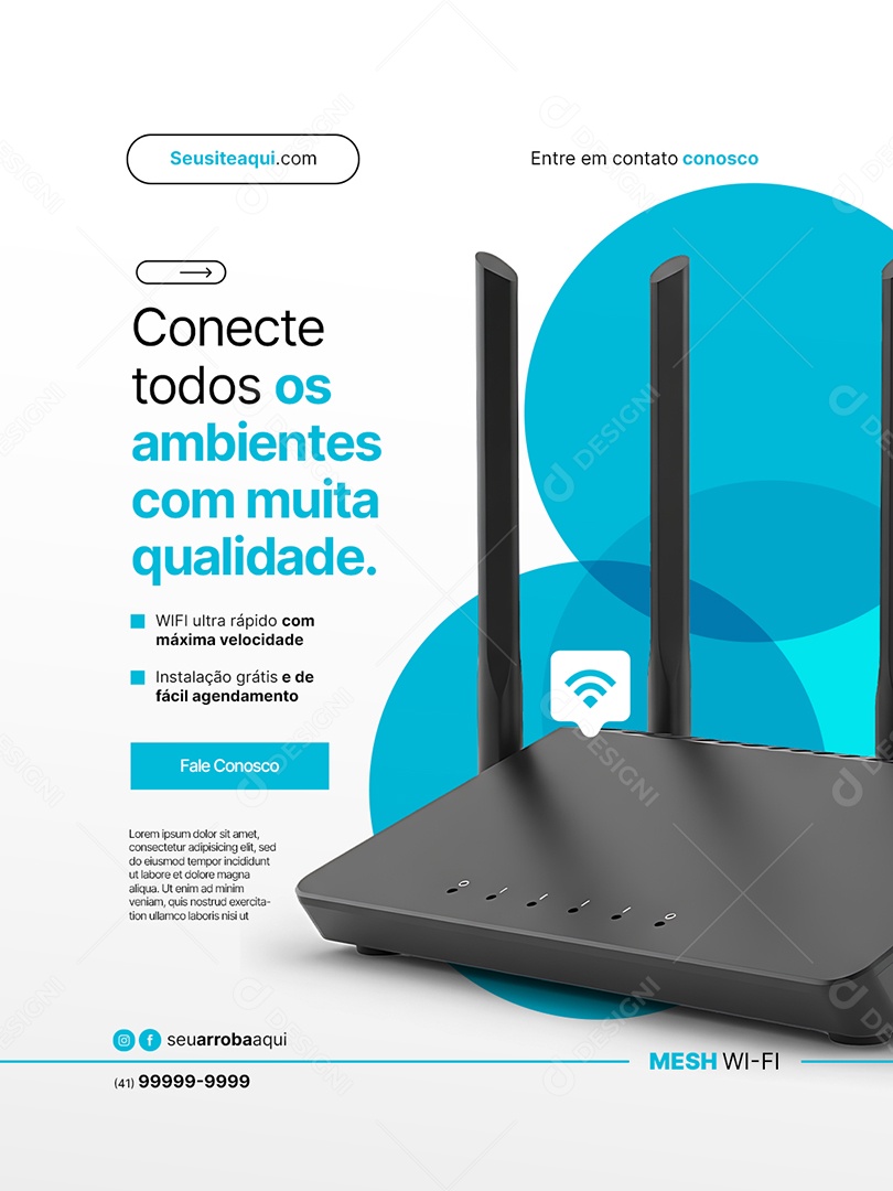 Distribuidor Telecom Conecte Todos os Ambientes Social Media PSD Editável