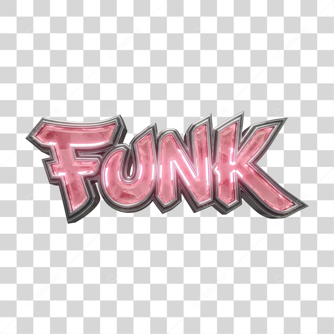 Texto 3D Funk PNG Transparente