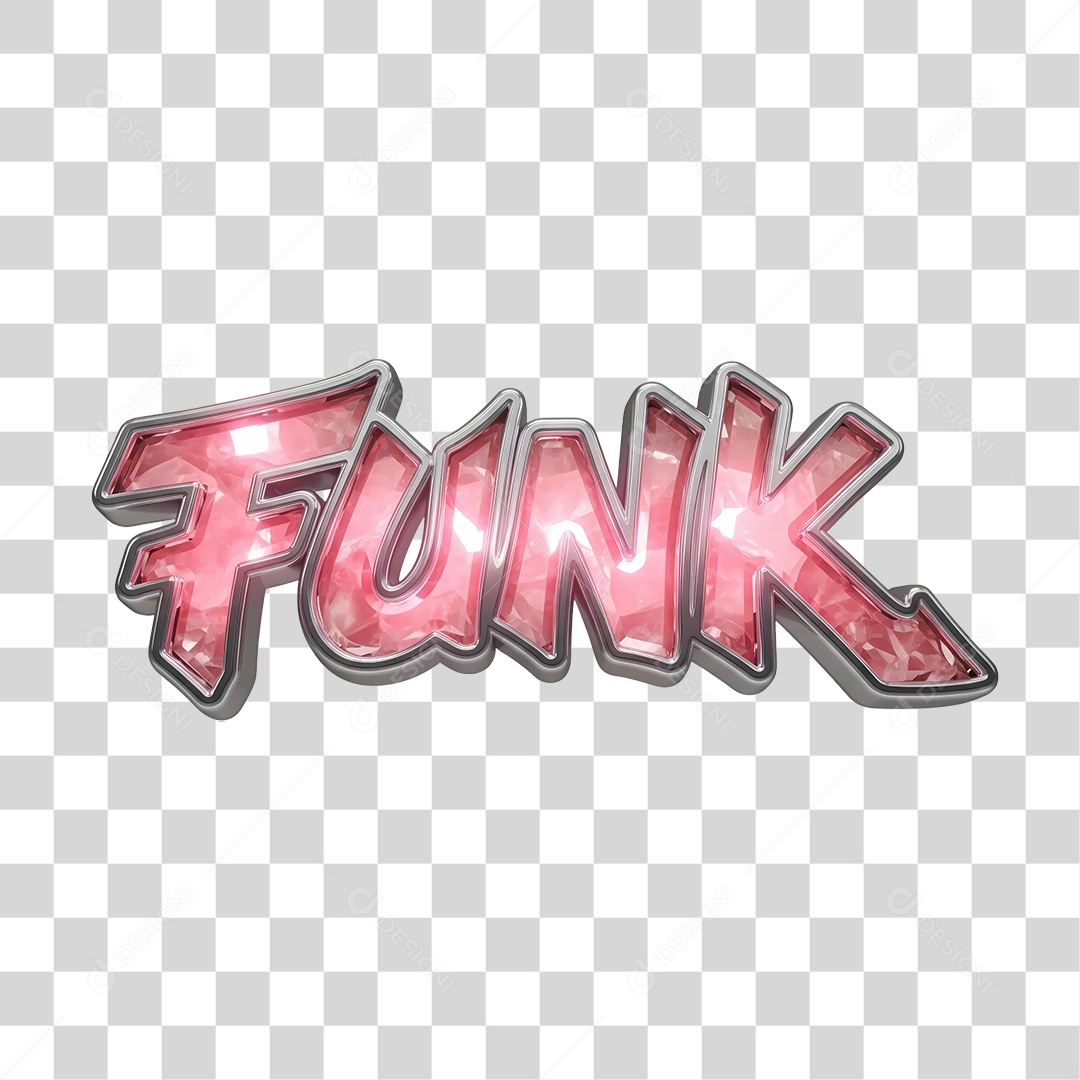 Texto 3D Funk PNG Transparente
