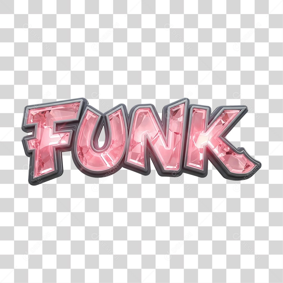 Texto 3D Funk PNG Transparente