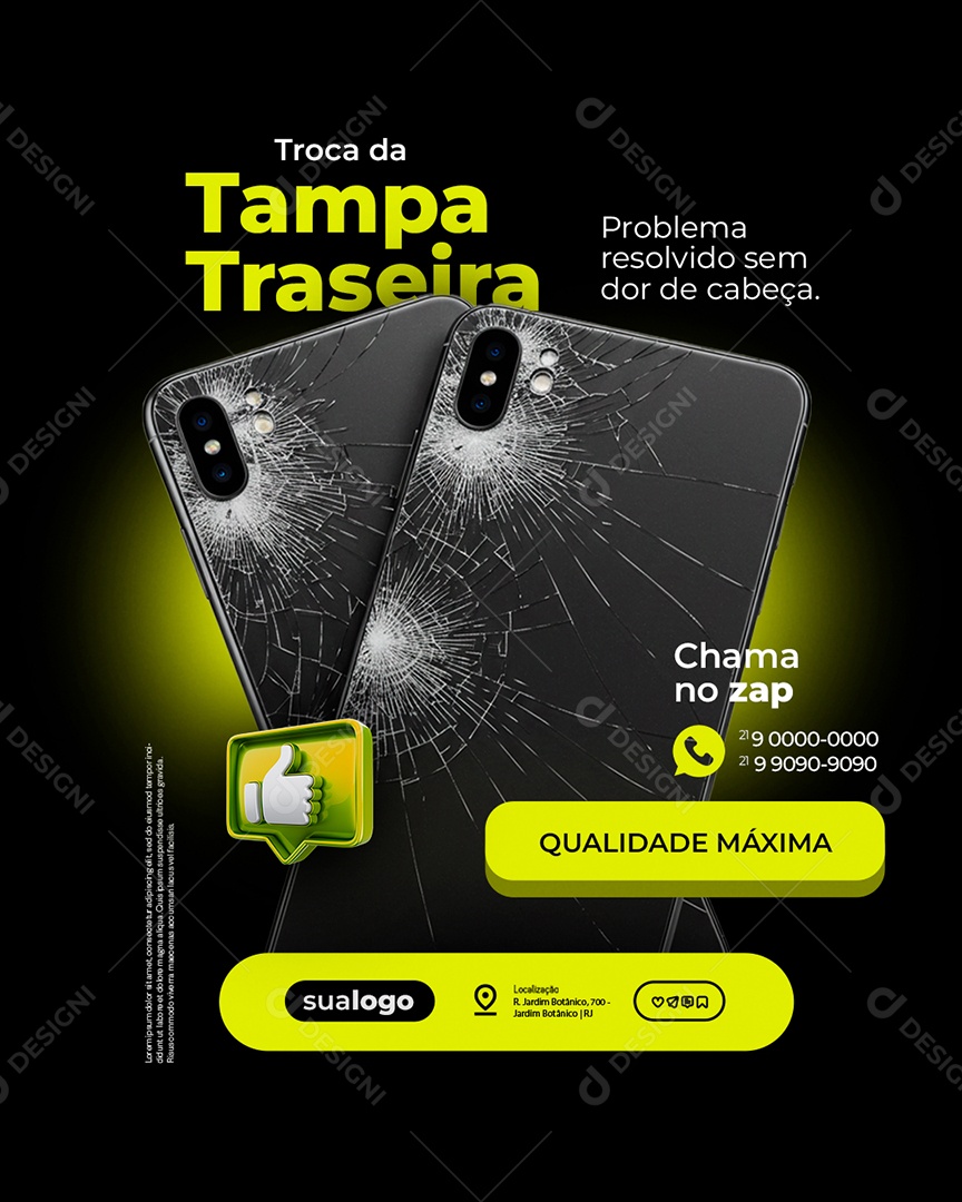 Manutenção de Celular Troca da Tampa Traseira Social Media PSD Editável