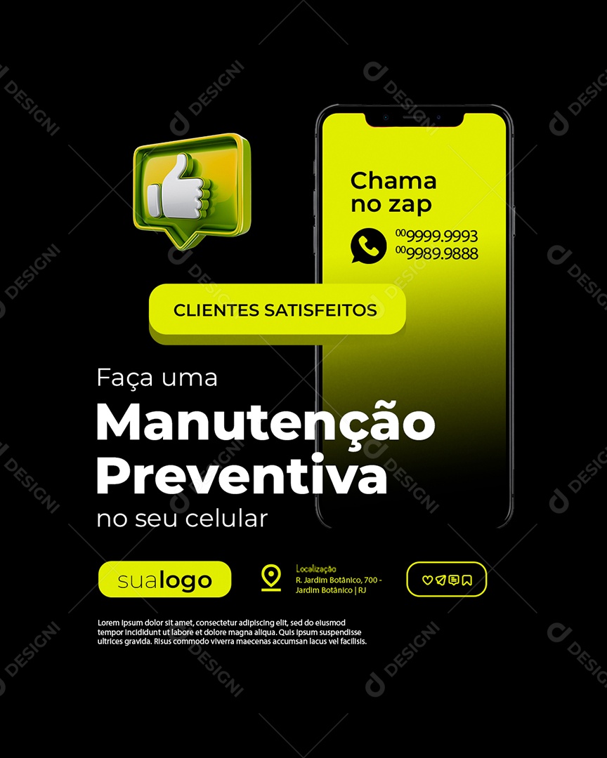 Manutenção de Celular Faça uma Manutenção Preventiva Social Media PSD Editável