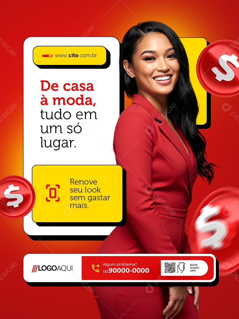 Loja Preço Único De Casa à Moda Tudo em Um Só Lugar Social Media PSD Editável