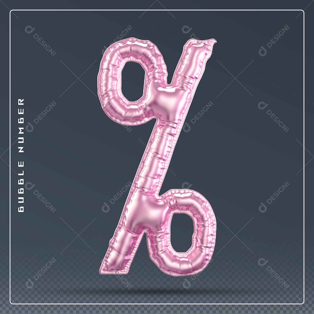 Elemento 3D % Símbolo De Porcentagem Rosa Para Composição PSD