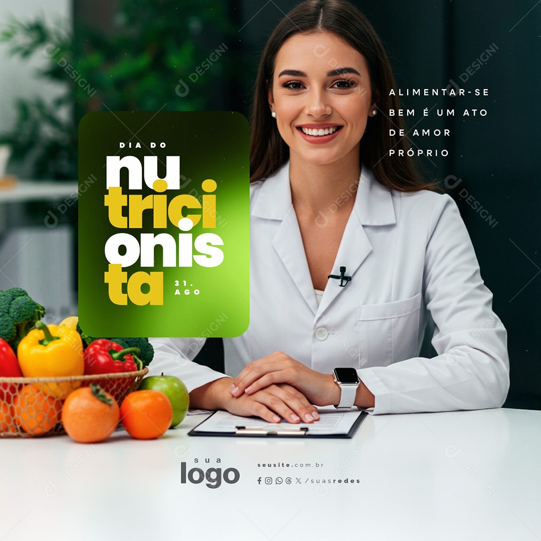 Dia do Nutricionista 31 De Agosto Social Media PSD Editável