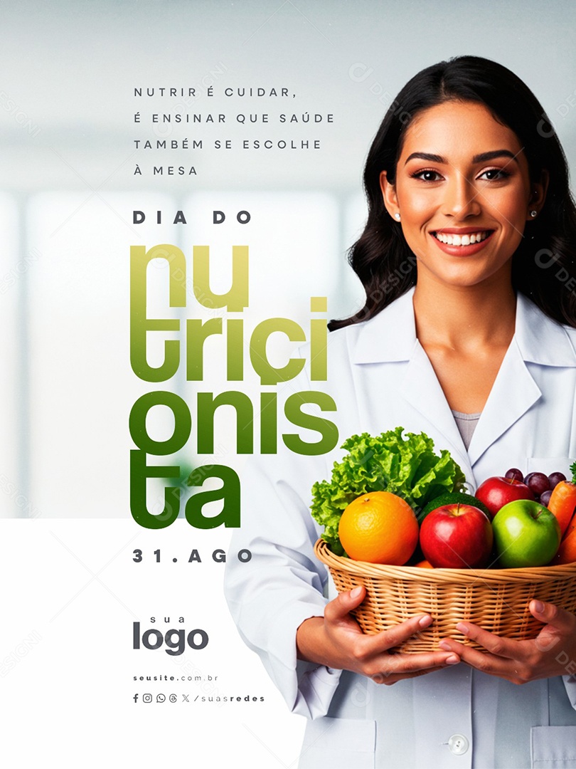 Dia do Nutricionista 31 De Agosto Social Media PSD Editável