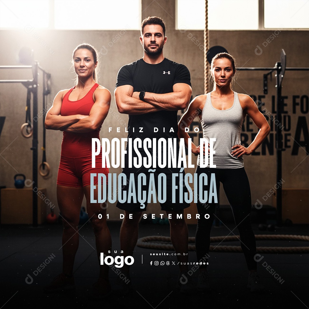 Feliz Dia do Profissional de Educação Física 01 de Setembro Social Media PSD Editável