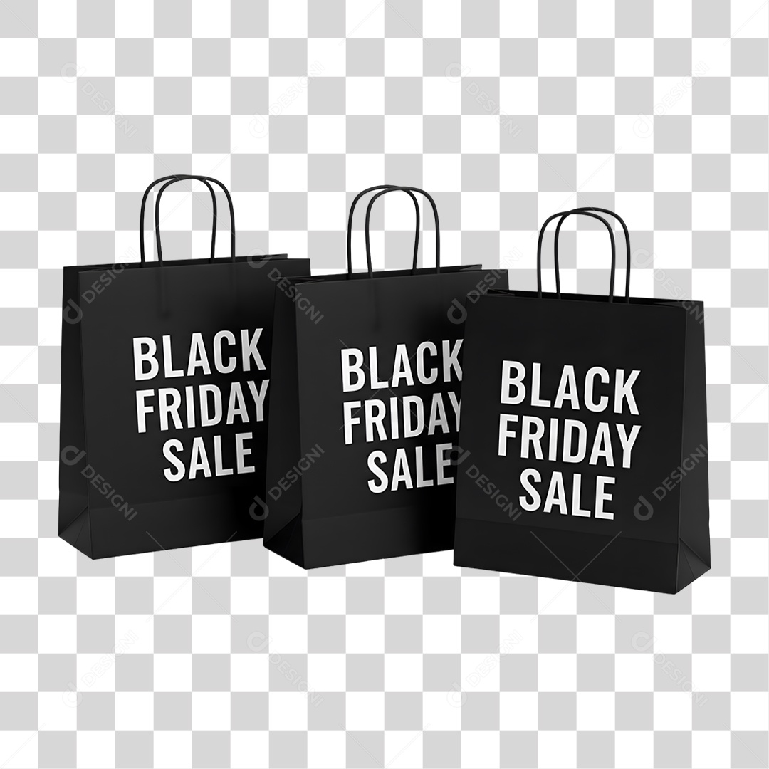 Sacolas de Black Friday PNG Transparente