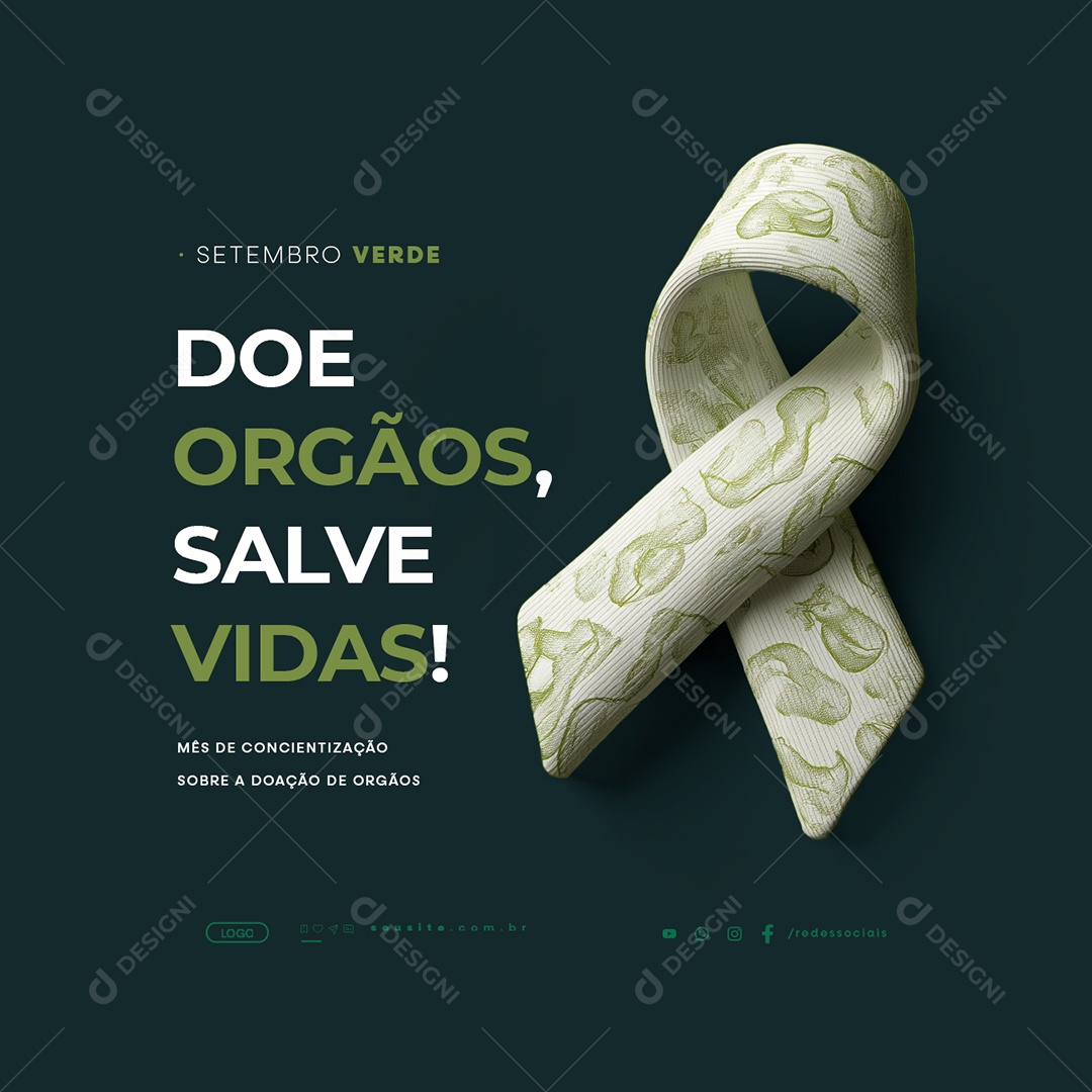 Setembro Verde Doe Órgãos Salve Vidas Social Media PSD Editável