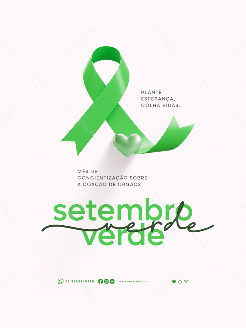 Setembro Verde Plante Esperança Colha Vidas Social Media PSD Editável