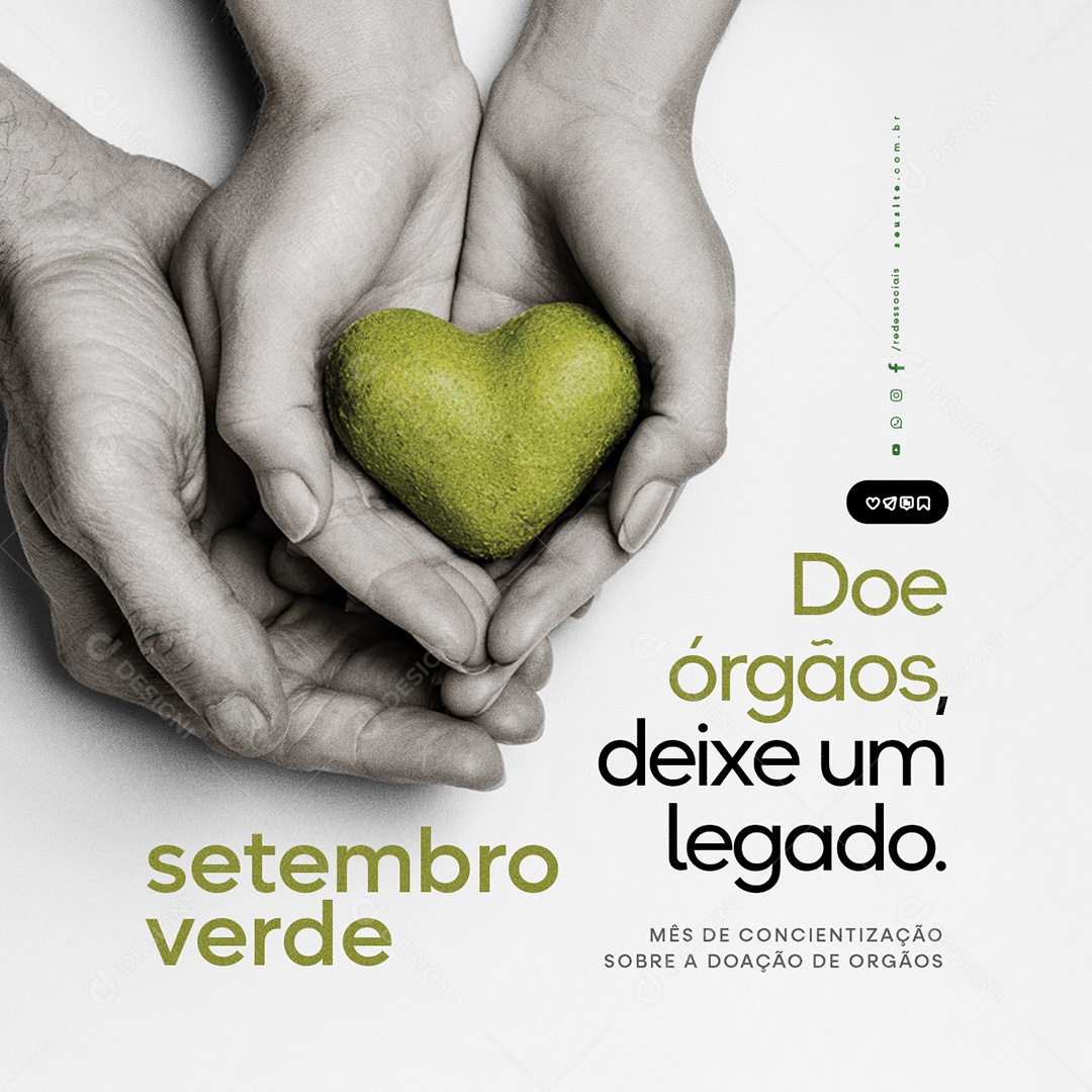 Setembro Verde Doe Órgãos Deixe um Legado Social Media PSD Editável