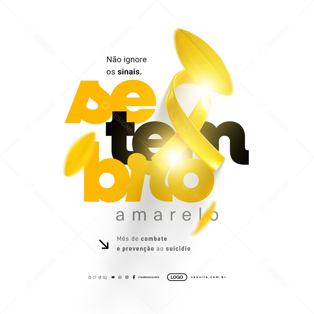 Setembro Amarelo Não Ignore os Sinais Social Media PSD Editável