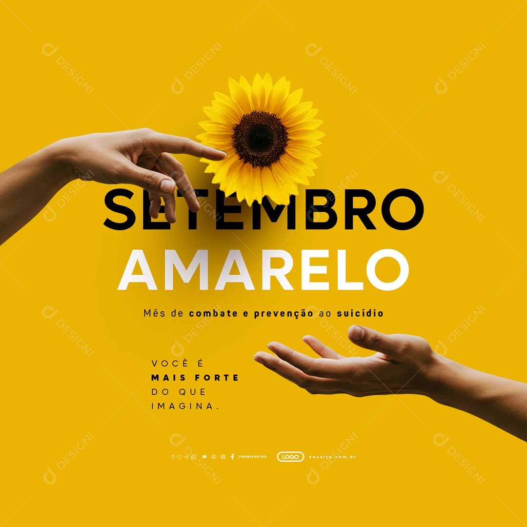 Setembro Amarelo Você é Mais Forte do Que Imagina Social Media PSD Editável