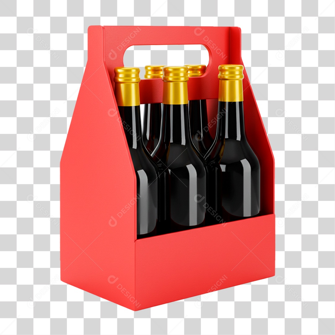 Caixa com Garrafa de Cerveja PNG Transparente