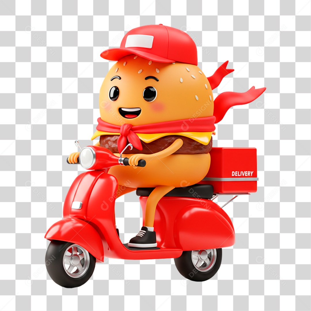 Mascote Hambúrguer PNG Transparente