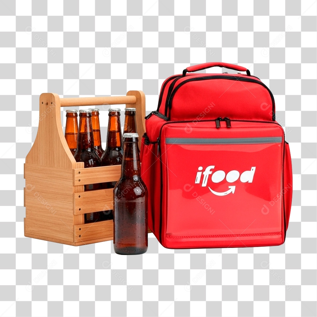 Caixa com Garrafa de Cerveja PNG Transparente