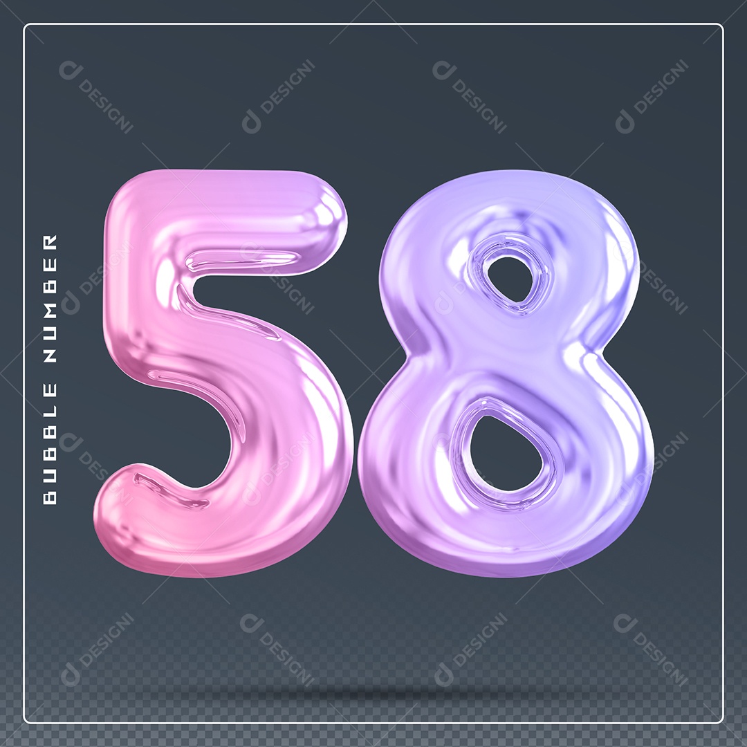 Elemento 3D Número 39 Colorido para Composição PSD