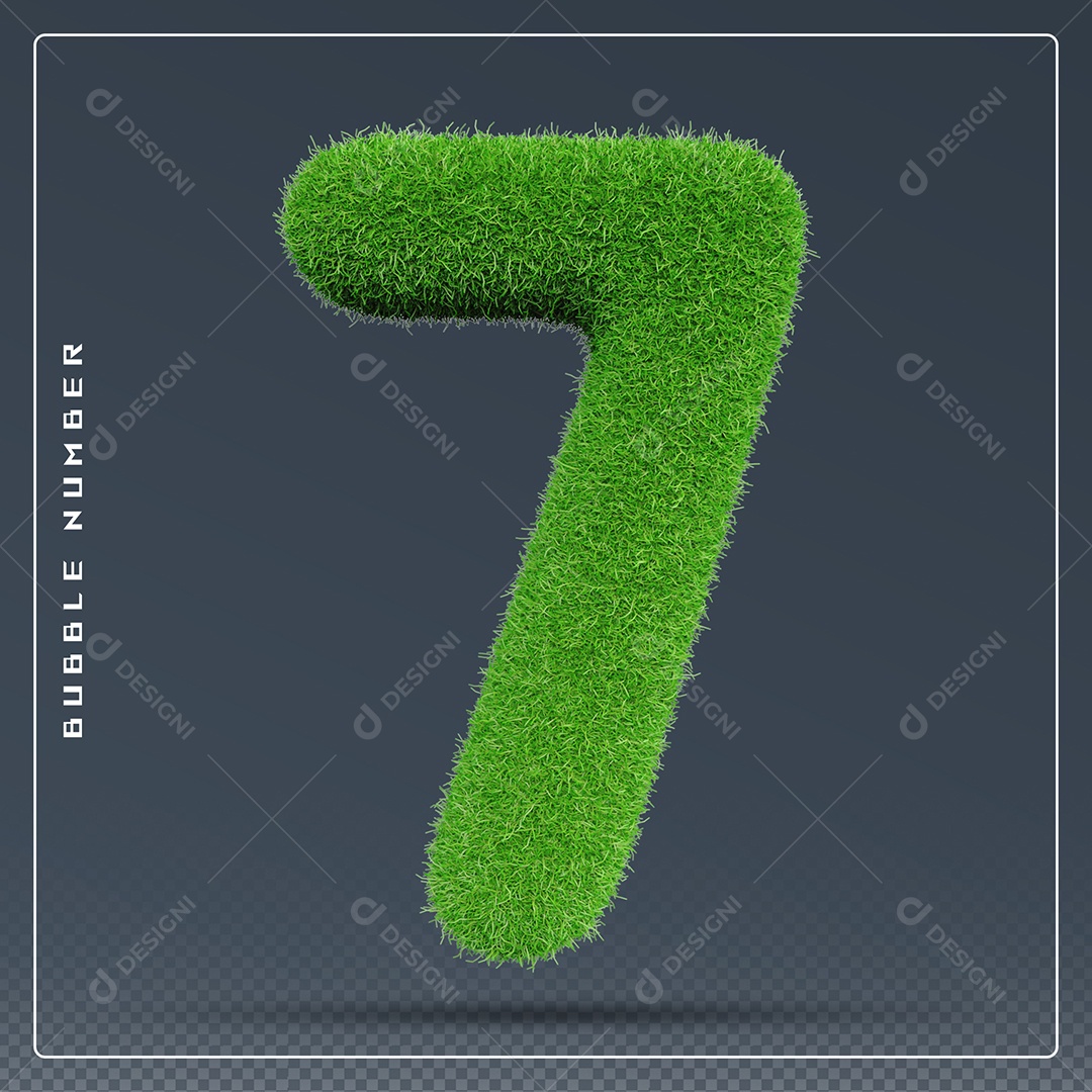 Elemento 3D Número 9 Verde para Composição PSD