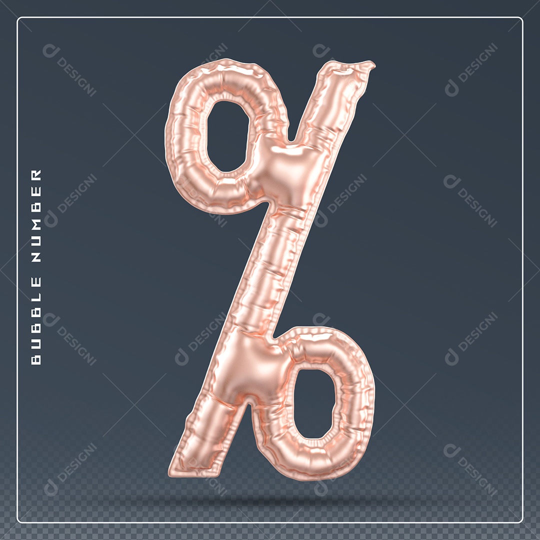 Elemento 3D % Símbolo De Porcentagem Dourado Para Composição PSD