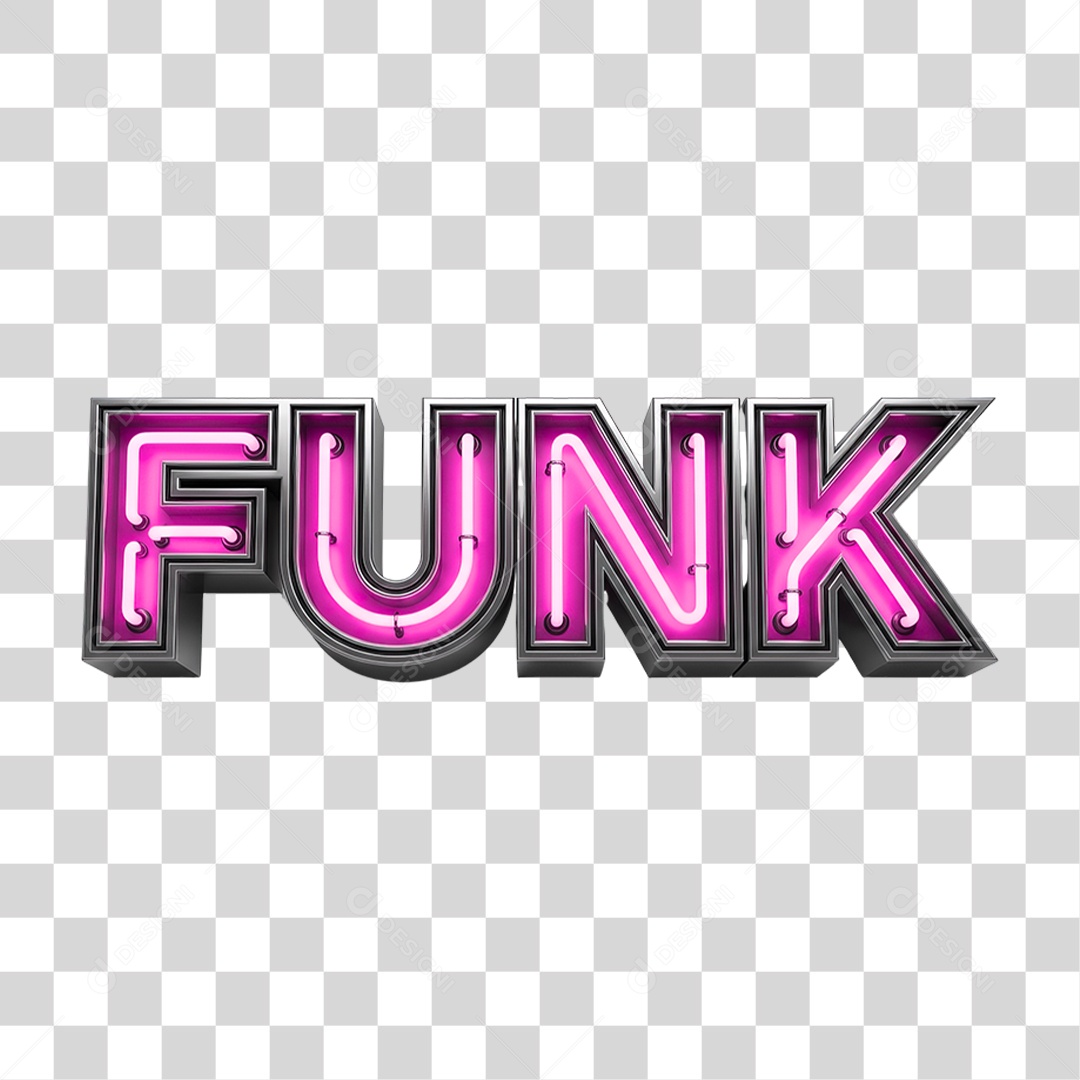 Texto 3D Funk PNG Transparente