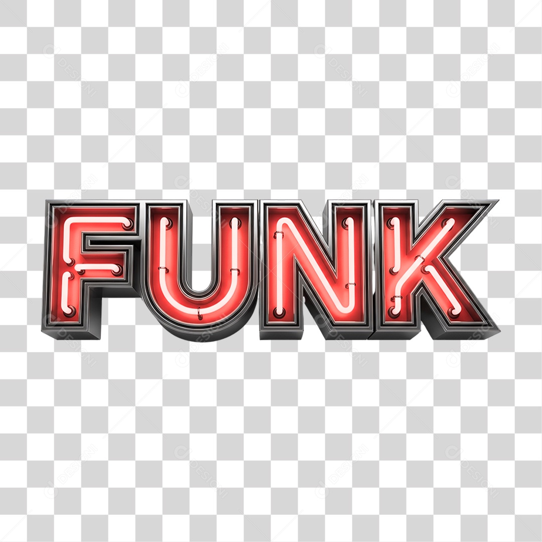 Texto 3D Funk PNG Transparente