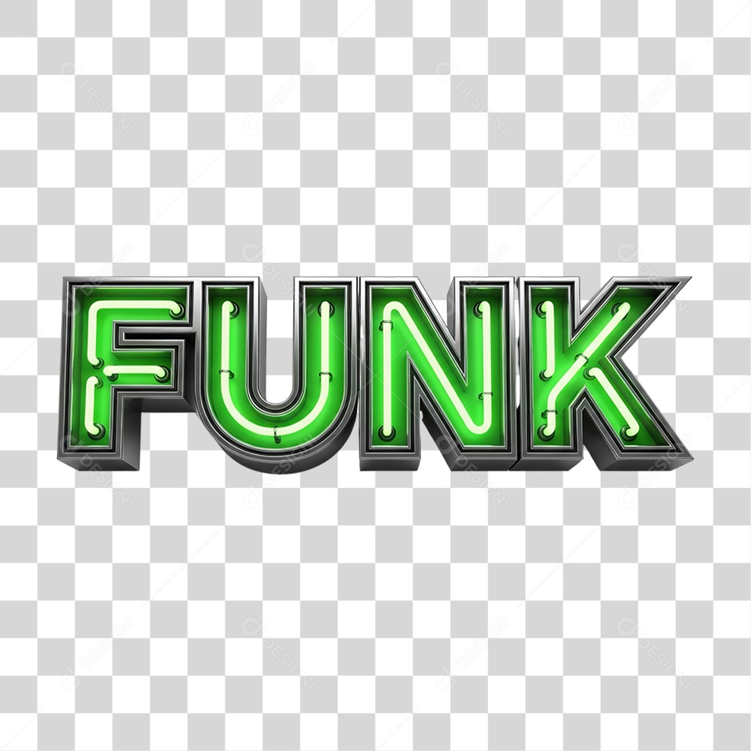 Texto 3D Funk PNG Transparente