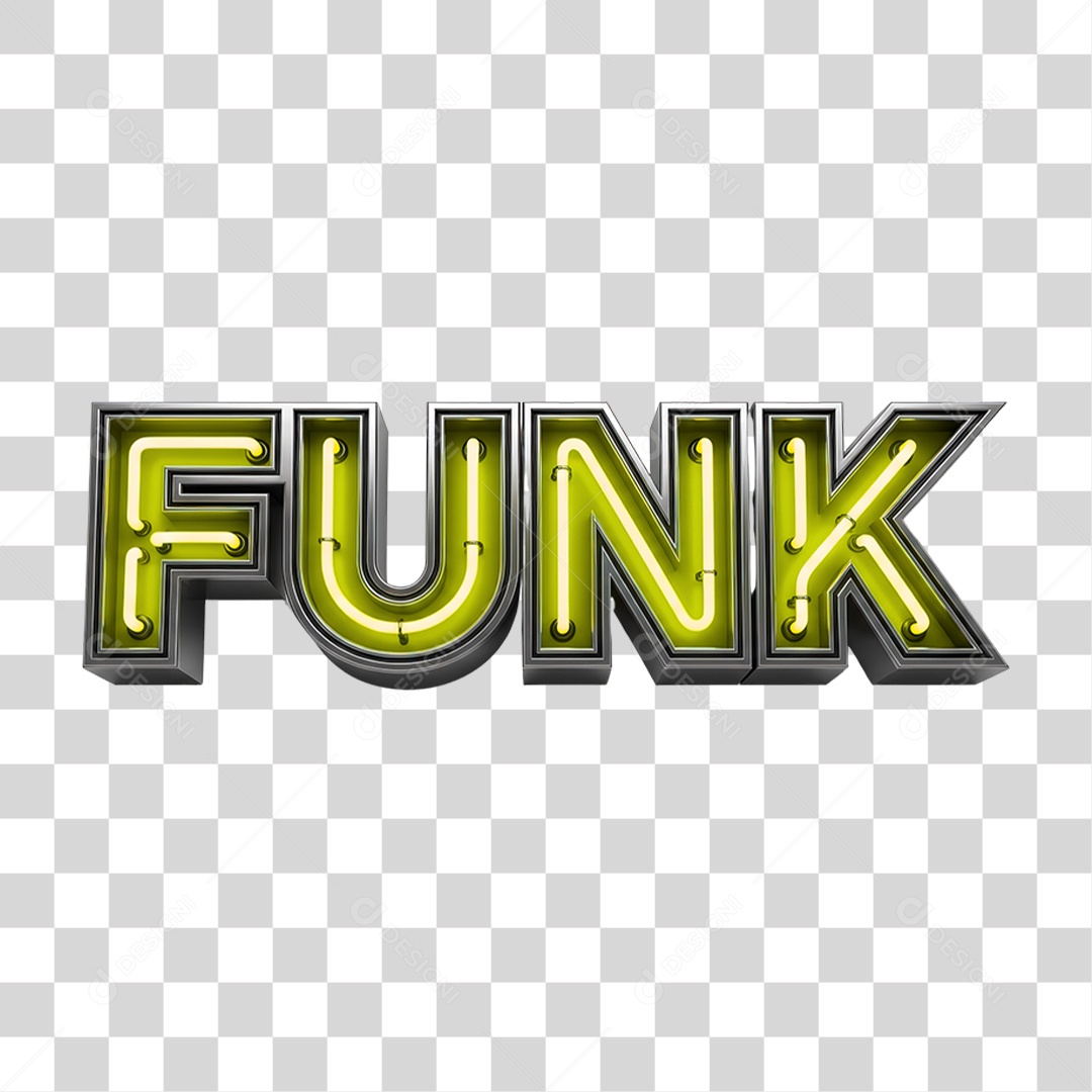 Texto 3D Funk PNG Transparente