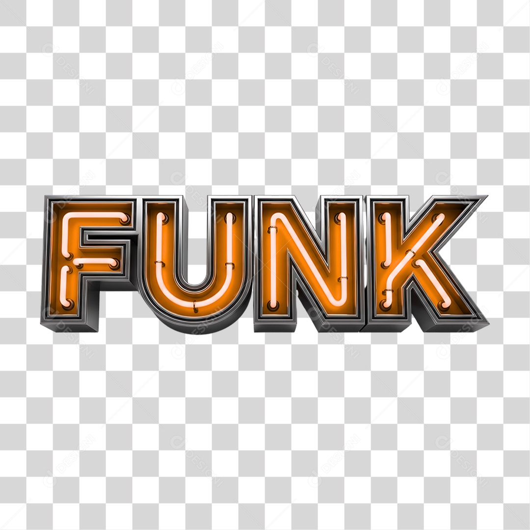 Texto 3D Funk PNG Transparente