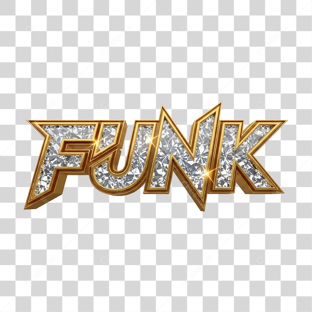 Texto 3D Funk PNG Transparente