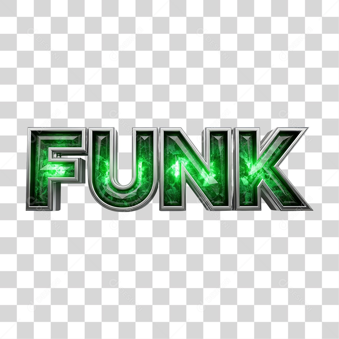 Texto 3D Funk PNG Transparente