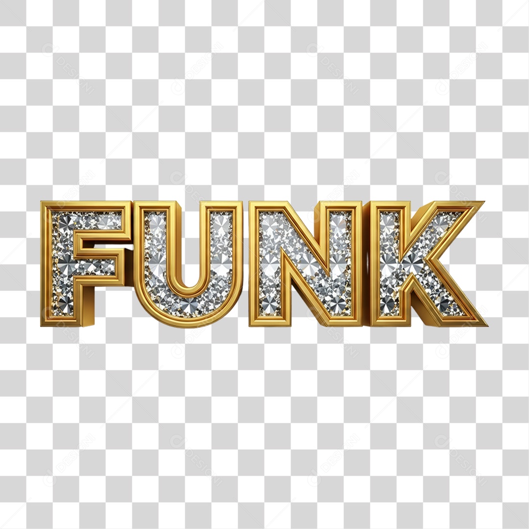 Texto 3D Funk PNG Transparente