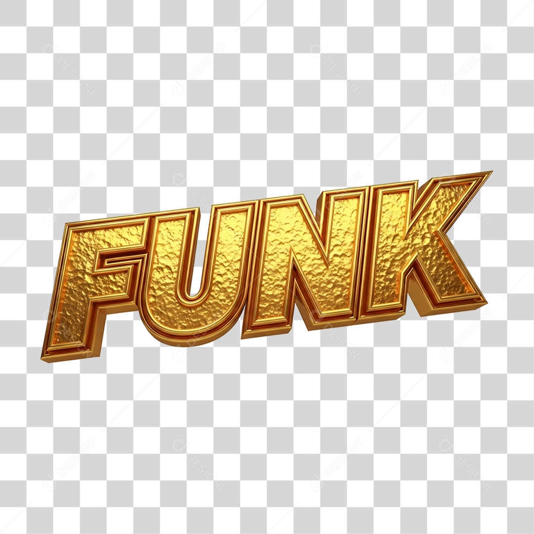Texto 3D Funk PNG Transparente