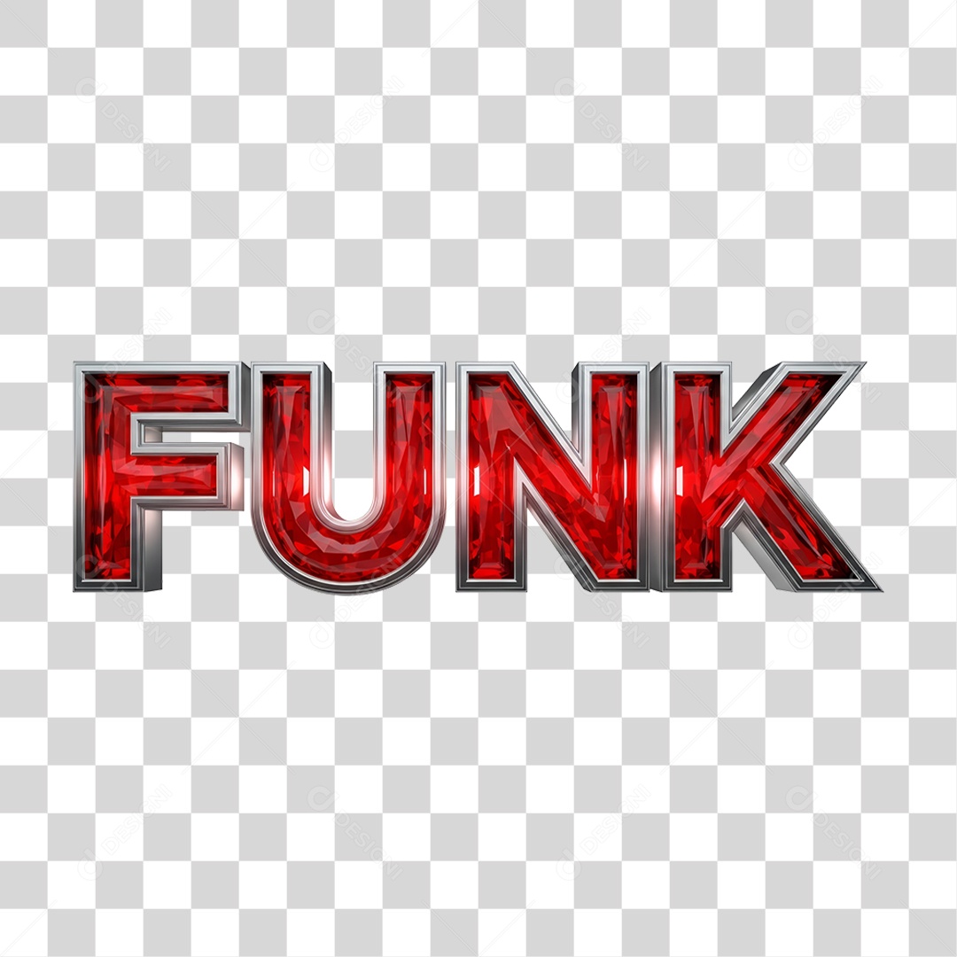 Texto 3D Funk PNG Transparente