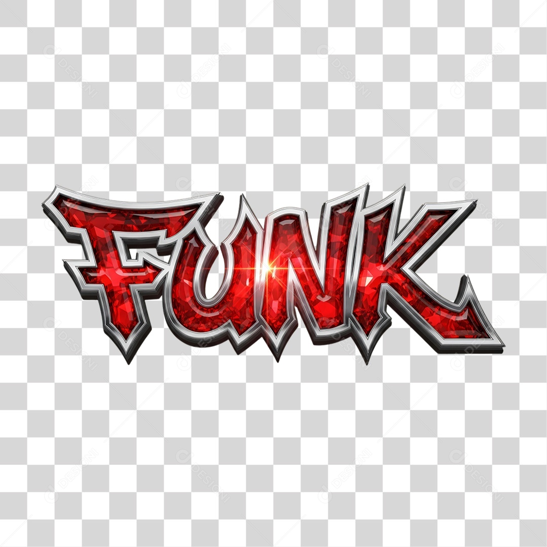 Texto 3D Funk PNG Transparente